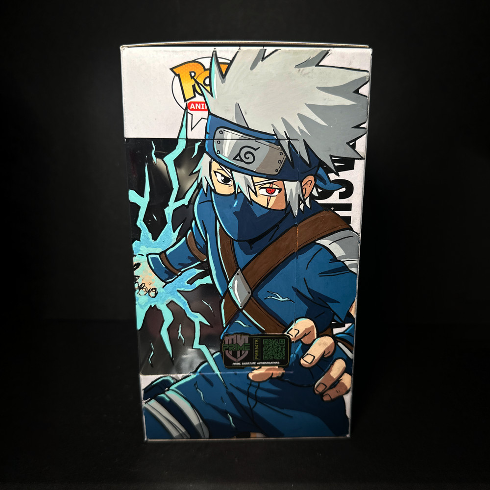 Funko Pop! Naruto - Kakashi #1199 Signed - Custom Box Art [GITD] + Hard Shield