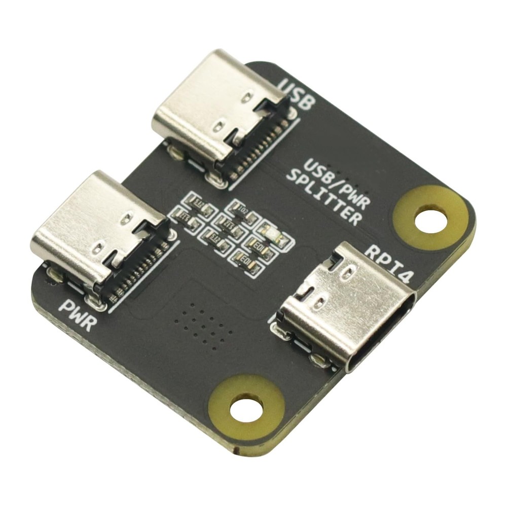 Type-C Interface Power Splitter is Suitable for Raspberry Pi 4 USB 1 to 2 Mod...