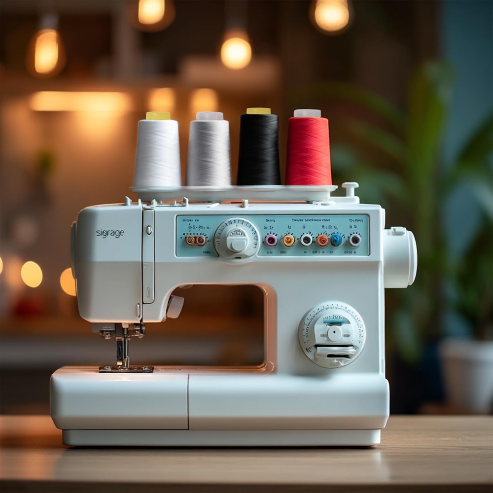 Sewing Thread Cone Set, 3 Pack Serger Thread, 3000 Yards Each, All Purpose Th...