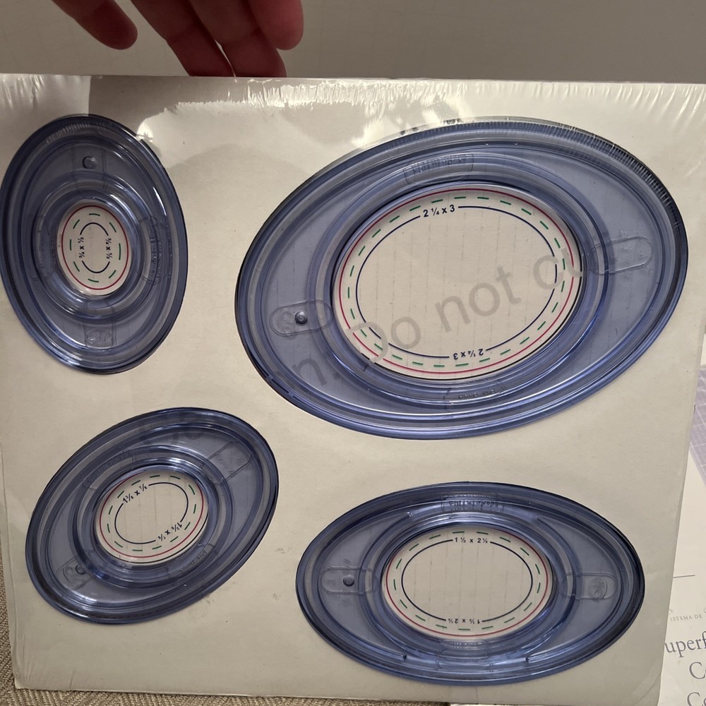 Creative Memories Custom Cutting System 3 Blades Mat + 3 Oval Patterns Teplates