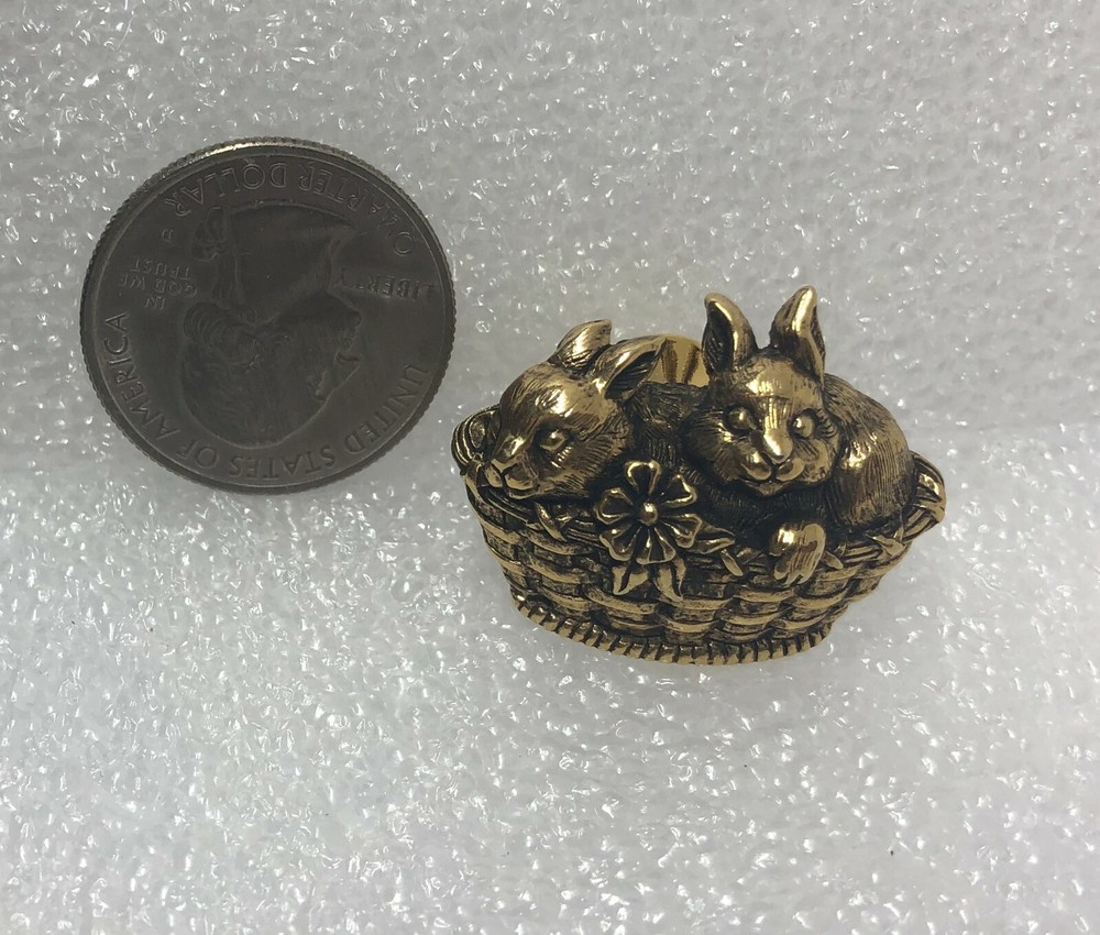 Bunnies Rabbits In Basket Pin