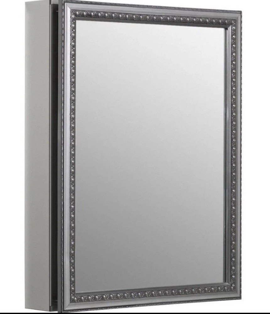 KOHLER CB-CLW2026SS Flat Mirrored Medicine Cabinet with Decorative Silver Frame