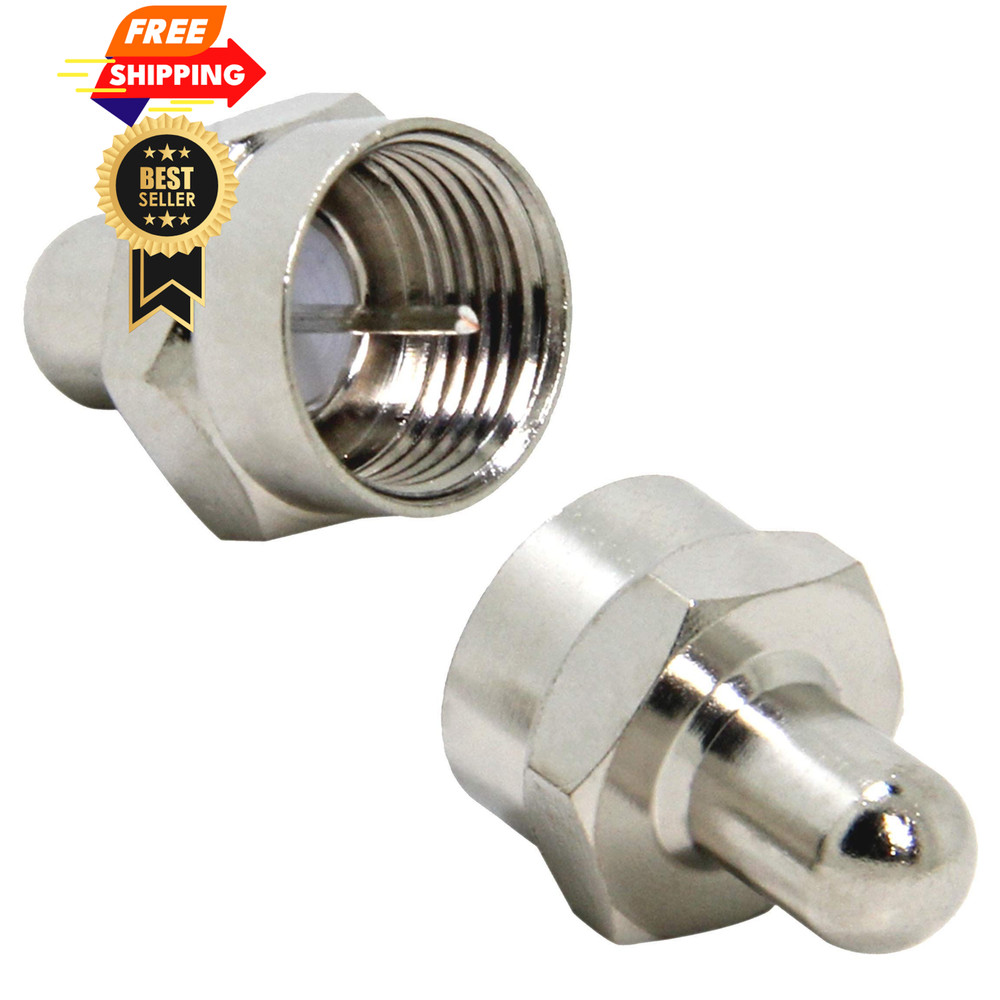 RFAdapter Coax Cap Cover, 75 Ohm Terminator, 10 Pack, 10-Pack, Silver