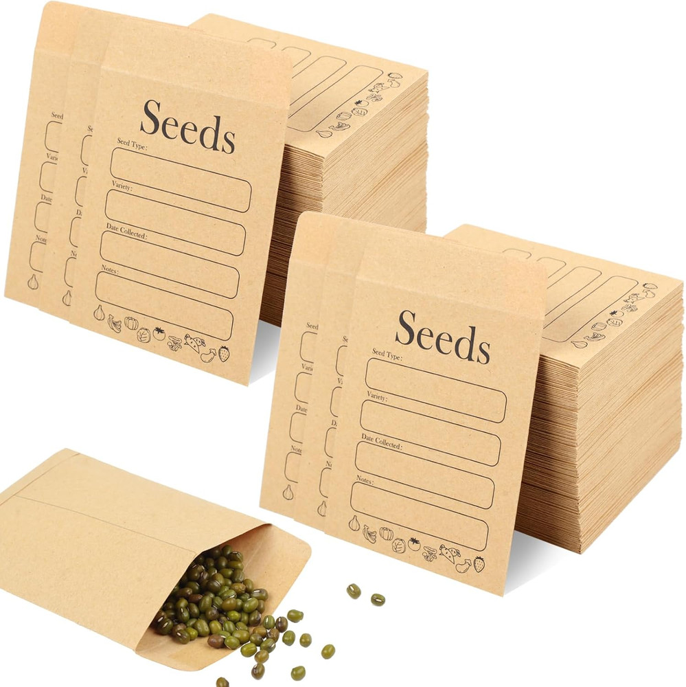 156 PCS Seed Envelopes 3.15”x 4.72”, Seed Packets Envelopes Kraft Seeds Saving E