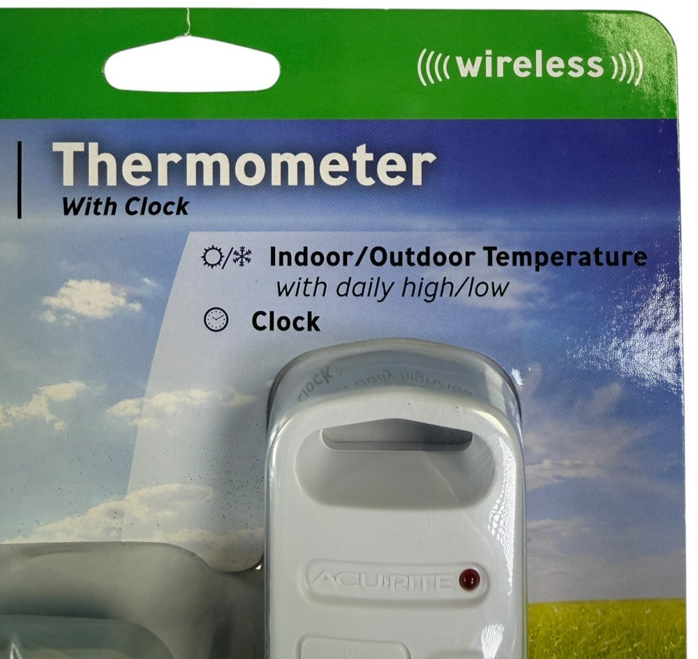 AcuRite Wireless Indoor Outdoor Digital Temperature Thermometer Clock & Memory