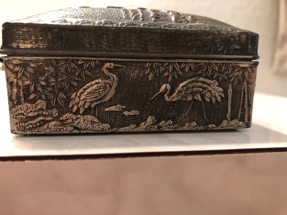 antique japanese silver plated box
