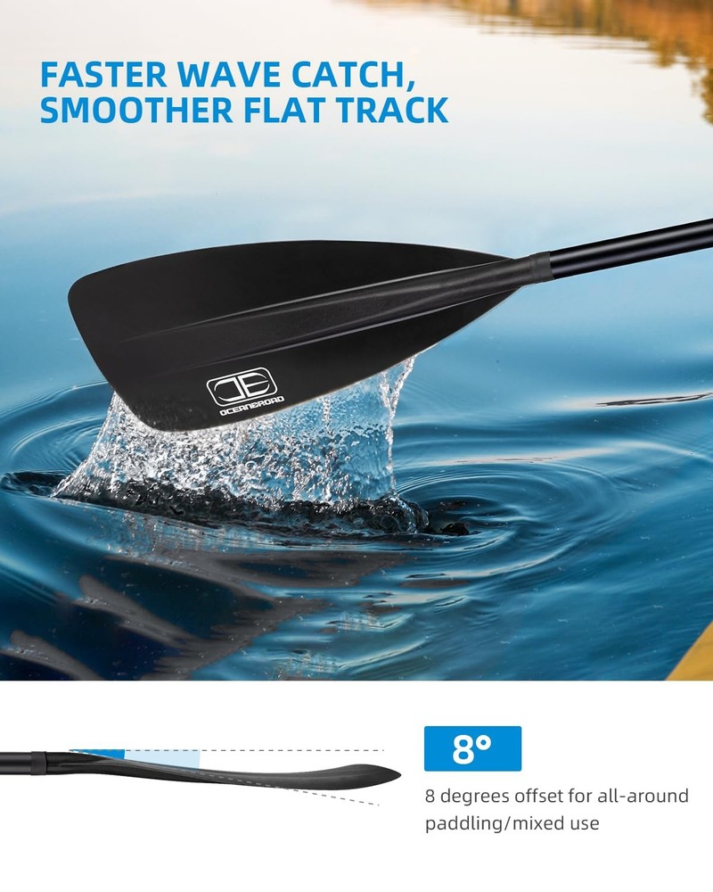 OCEANBROAD SUP Paddle - Adjustable Stand-Up for 3 pcs-Black