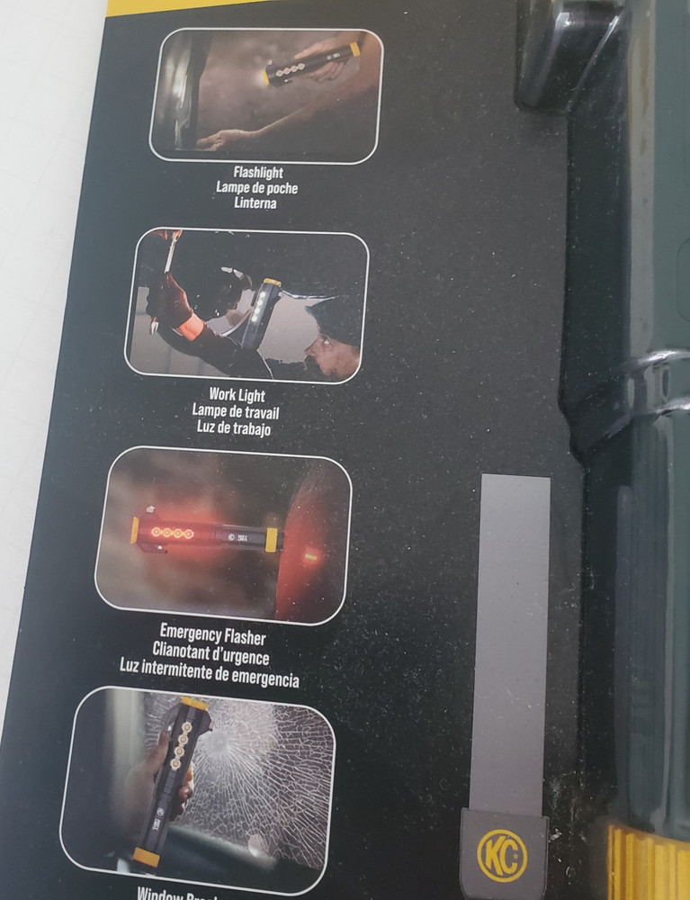 KC Auto Light with Emergency Tool 2 Pack 1000 Lumen Rechargeable Flashlight Set