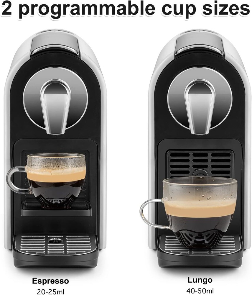 Espresso Pod Machine for Home, Compact Capsule Coffee Maker White