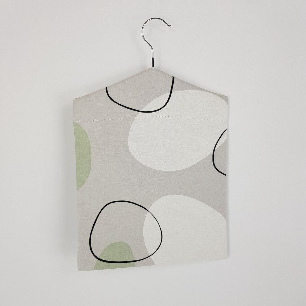 Peg Bag Handmade Light Grey Green Abstract Lined Laundry Clothes Peg Holder