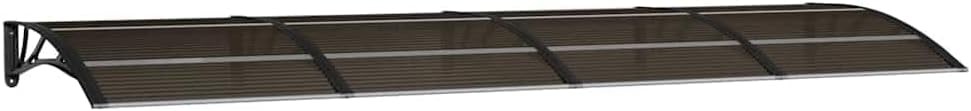 Door Canopy Black PC Large Durable Door Canopy Rectangular