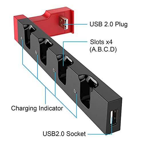 Charging Dock Compatible with Nintendo Switch & Switch OLED Model Joycons
