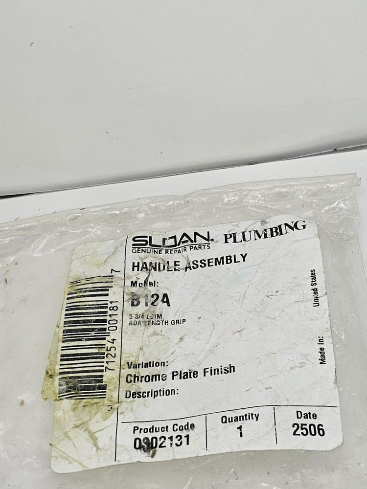 Sloan 5-3/4"L B-12-A Dimension A Handle Assembly For 3" Wall Depth