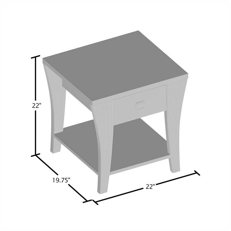 Bowery Hill Transitional Wood Storage End Table in Gray
