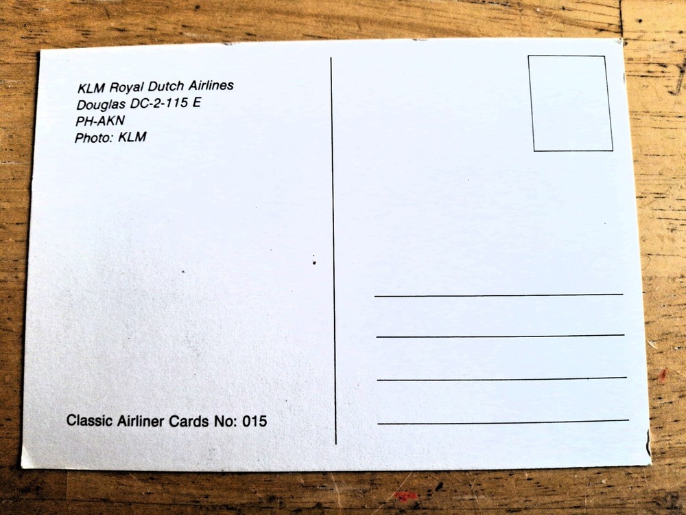 KLM Douglas DC-2-115 E PH-AKN Postcard