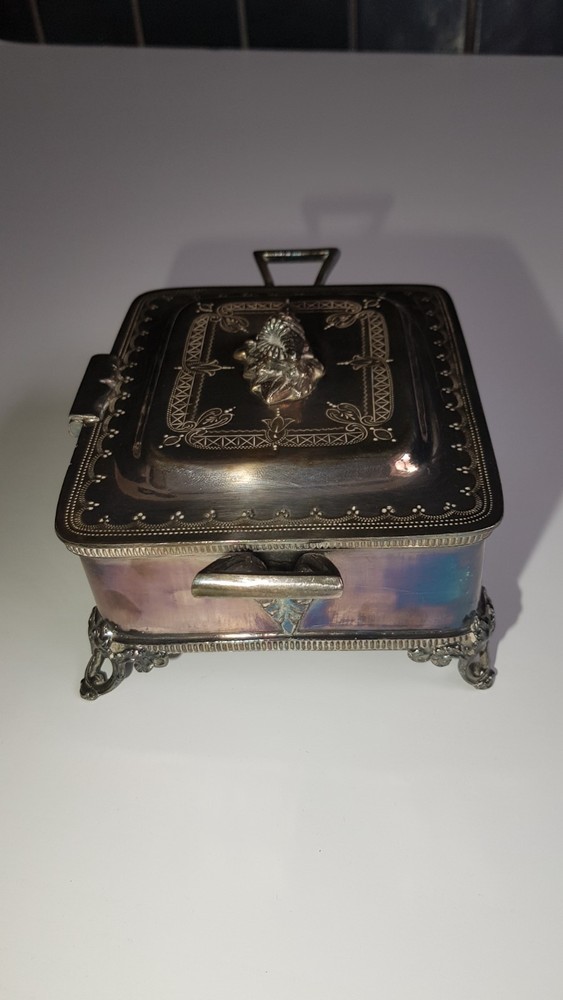 silver plate sardine box c1880-1910