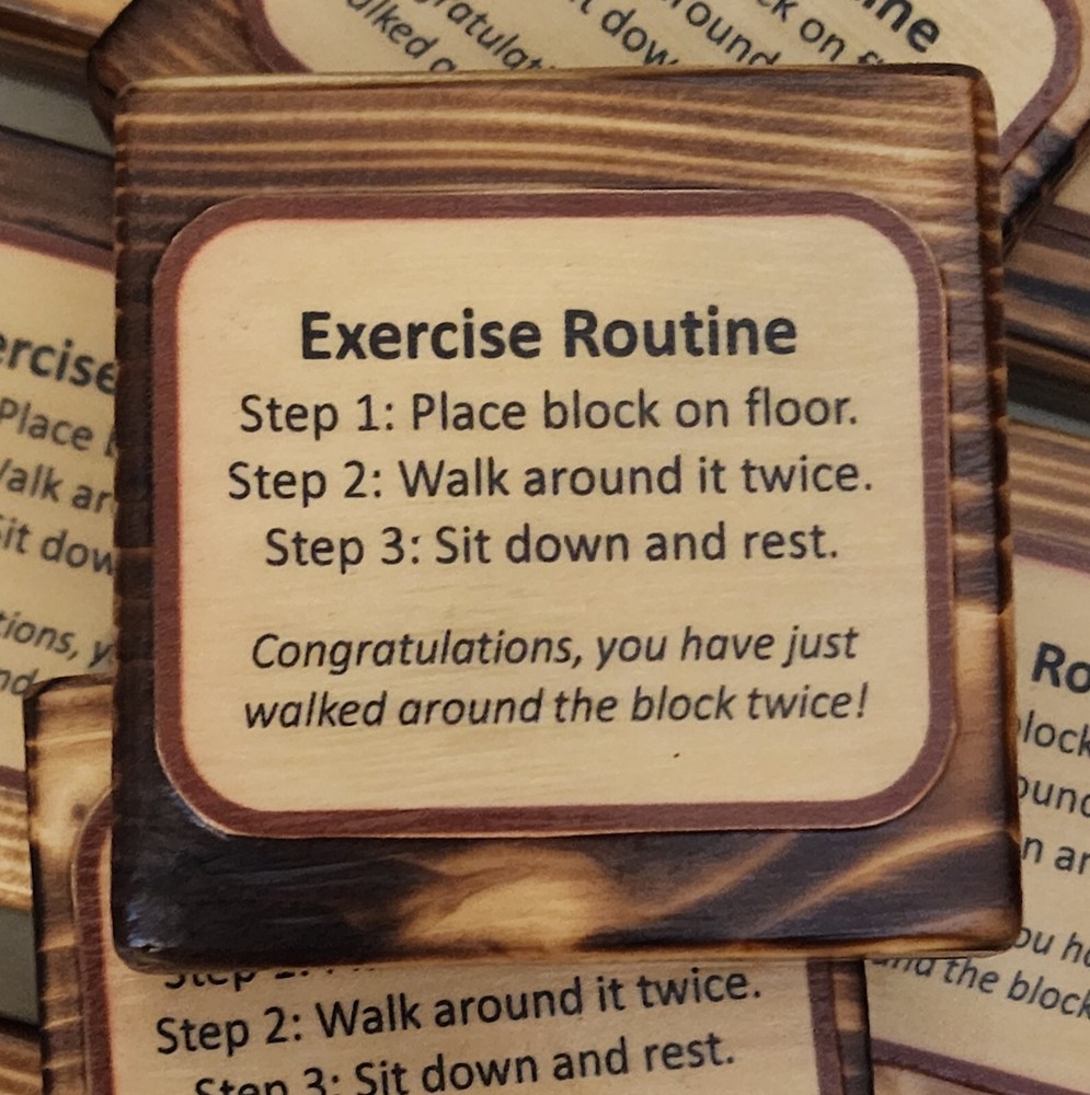 Exercise Routine Block - Gag gift, Christmas present, weight loss
