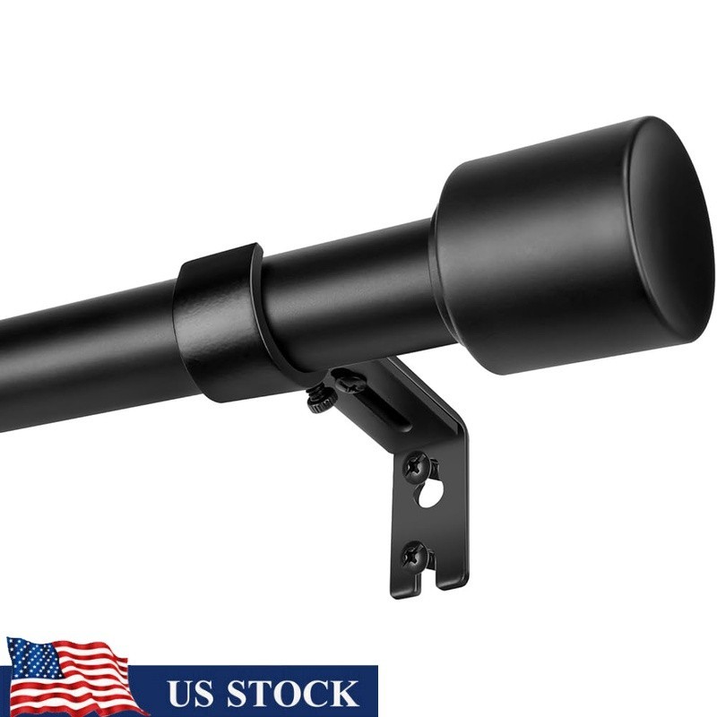 Adjustable Heavy Duty Curtain Rods Windows Multifunctional Matte Black Rods New