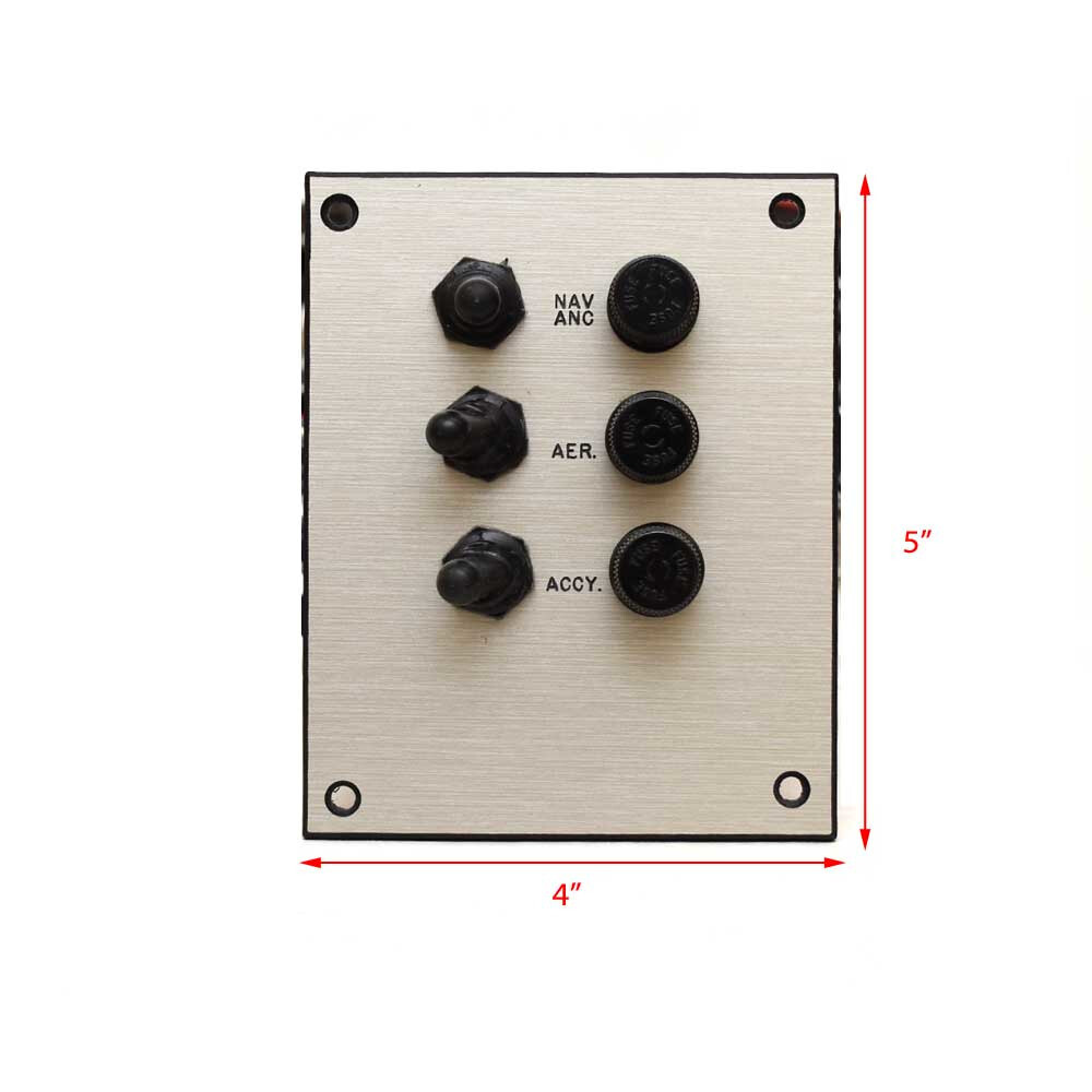 Boat Toggle Switch Panel | Switches Brushed Silver Plastic 4 x 5 Inch