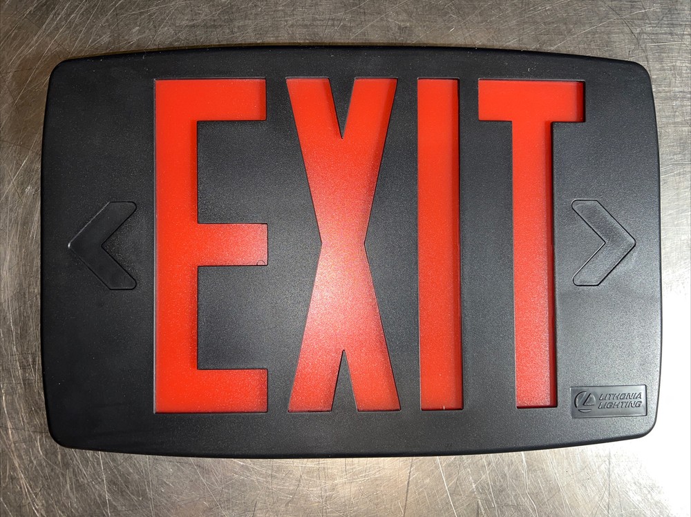 LITHONIA LIGHTING EXIT SIGN REPLACEMENT FACE PANEL RED LETTERS Nos Surplus