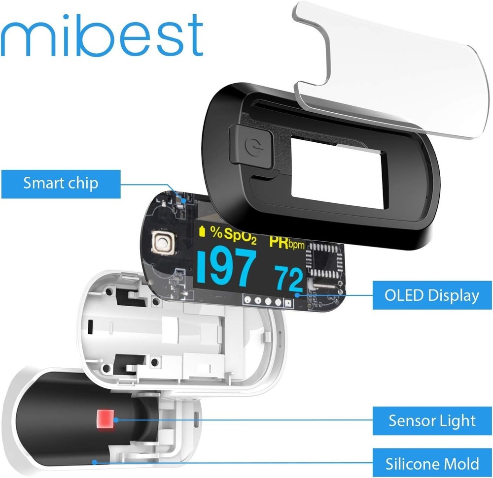 Portable OLED Pulse Oximeter with Adjustable Brightness - Ready to Use Anywhere