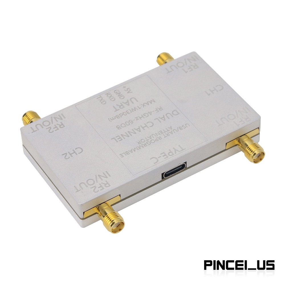 RF-4GHz-60DB Dual Channel Programmable Attenuator (Unit + Type-C Cable) for PC