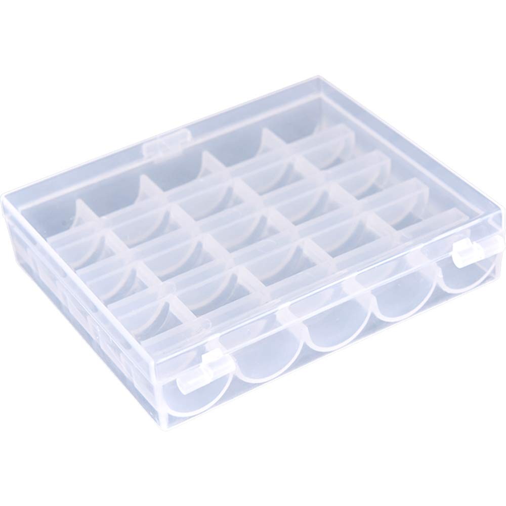 Sewing Bobbin Storage Box 25 Slot Plastic Organizer Case 2 Pack