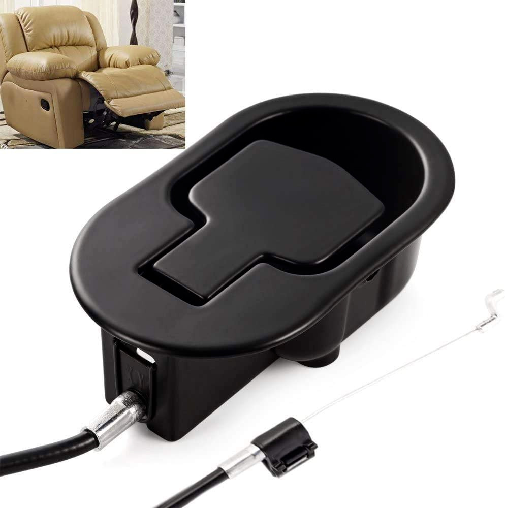 Universal Black Metal Recliner Replacement Parts Pull Handle for Sofa with Cable