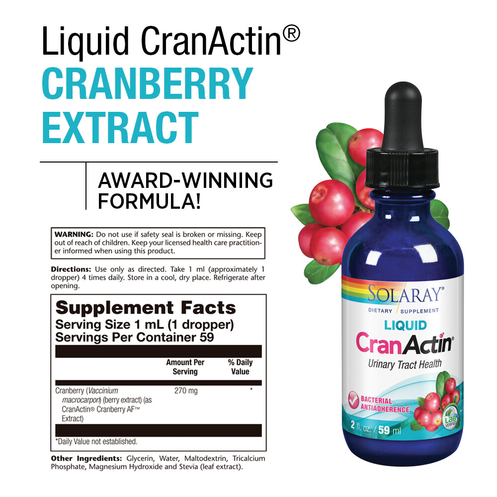 Solaray Liquid CranActin Cranberry Extract | 59 Servings | 2 oz
