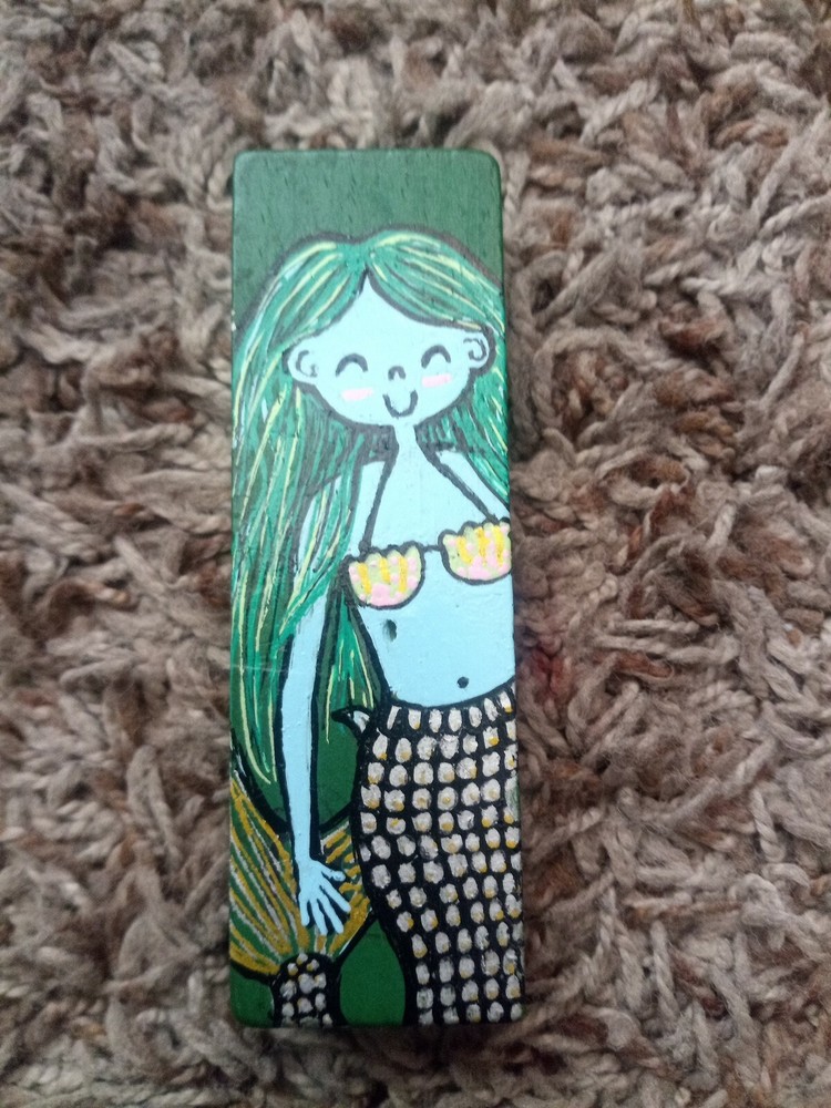 Hand Painted Mermaid Magnet Gd Bolt