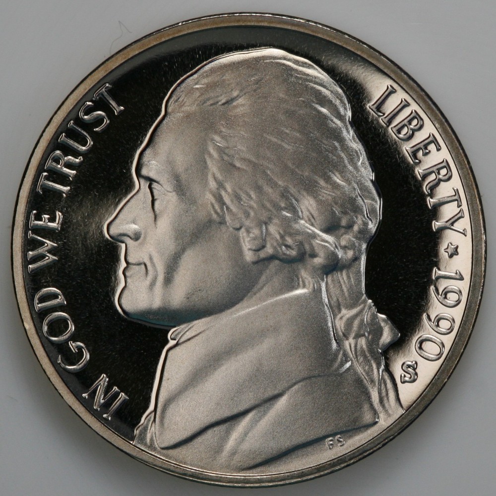 1990 S Gem DCam Proof Jefferson Nickel