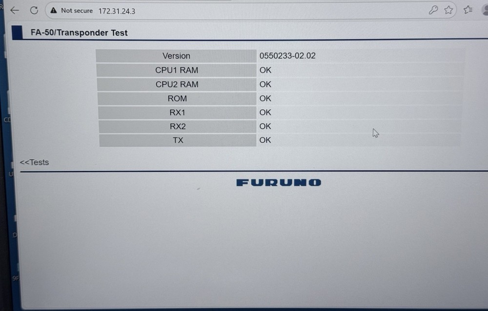 Furuno FA-50 Class B AIS Transceiver Module- Clear MMSI, Latest Software Updated