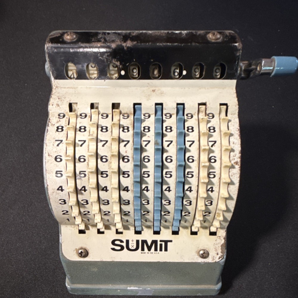 SUMIT Mechanical Manual Adding Machine Vintage Office Calculator