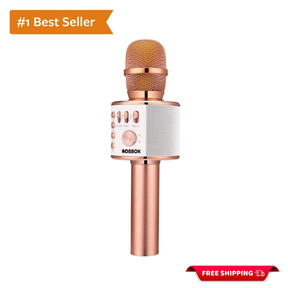 Handheld Karaoke Microphone with Multi-Device Compatibility & Volume Control