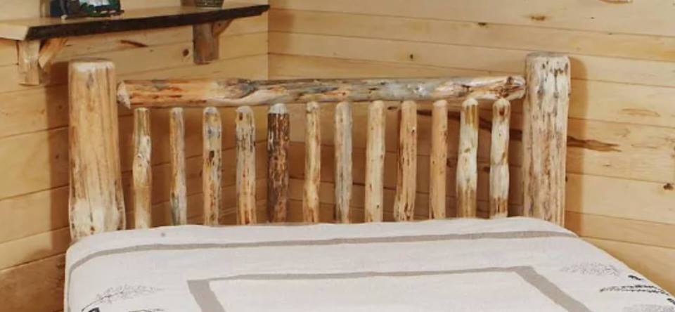 Small Spindle  LOG HEADBOARD    -USA Handcrafted  Rustic- FREE SHIPPING! RUSTIC!