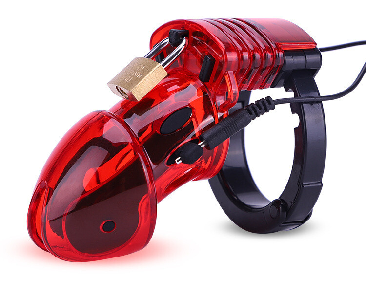 Male Electri Shock Chastity Cage 20m Remote Control Electronic Doping Device