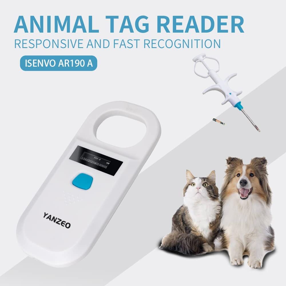 Handheld Digital Pet ID Chip Scanner Rechargeable Animal Microchip RFID Reader