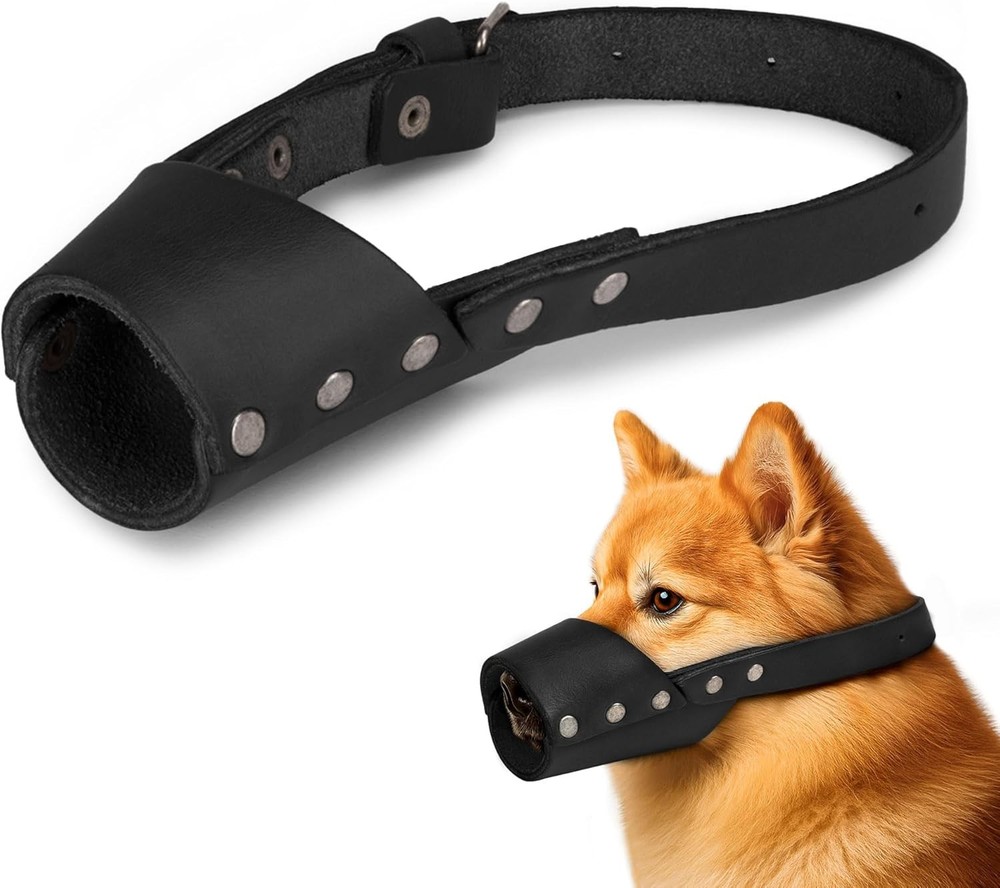 Leather Dog Muzzle Guard Handmade from Full Grain Leather Secure Training Cover