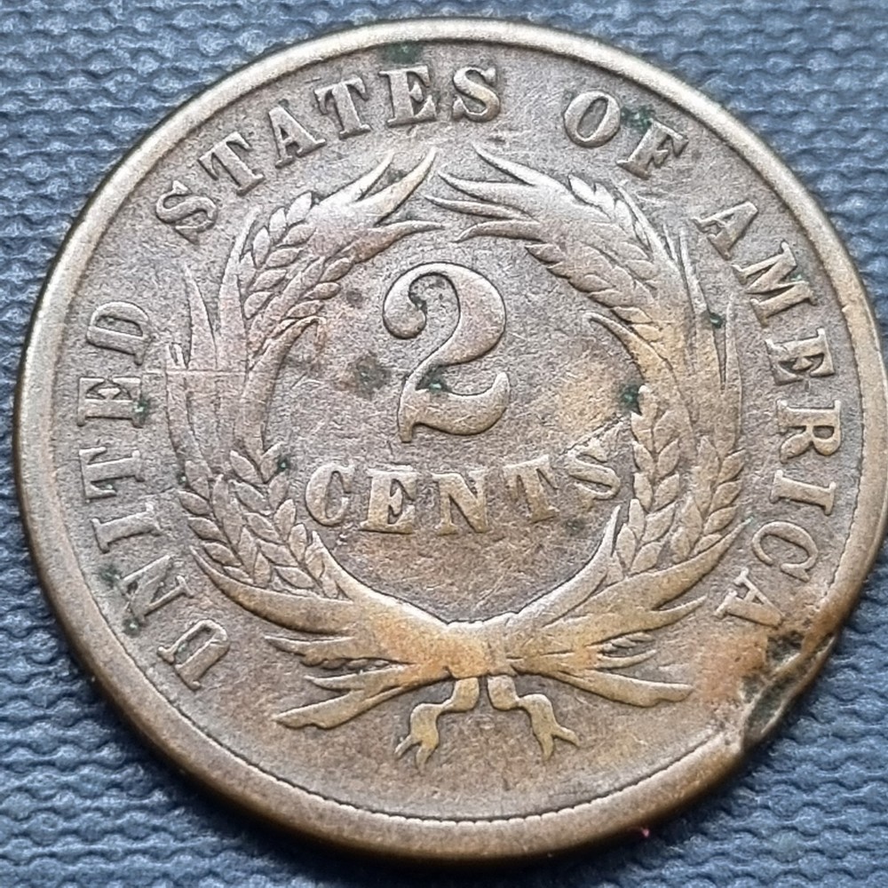 1865 Two Cent Piece 2c Circulated #101242