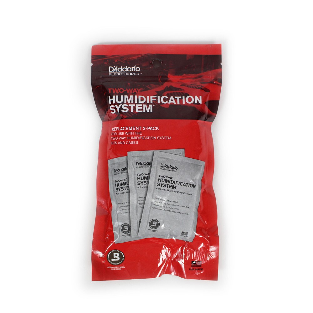 D'Addario Humidipak Automatic Humidity Control System Replacement 3-Pack