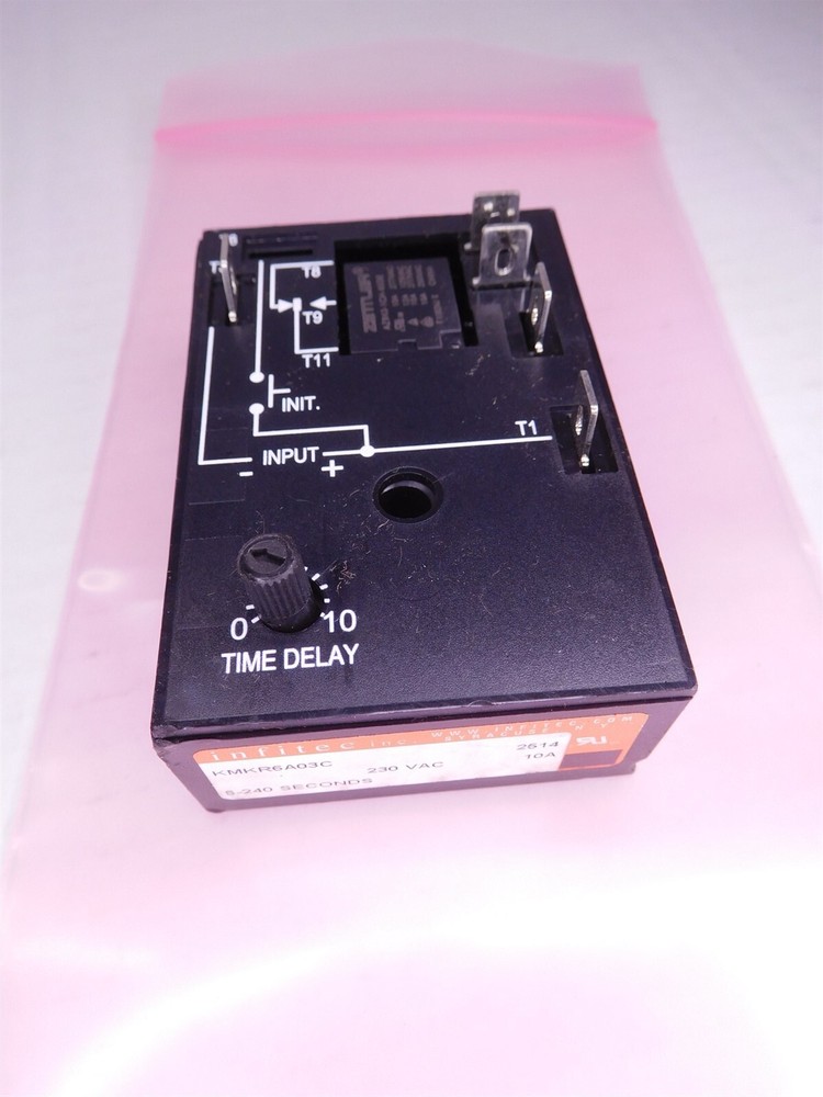 Infitec KMKR6A03C 5-240 Second Solid State Timer Time Delay Relay 230VAC(042925)