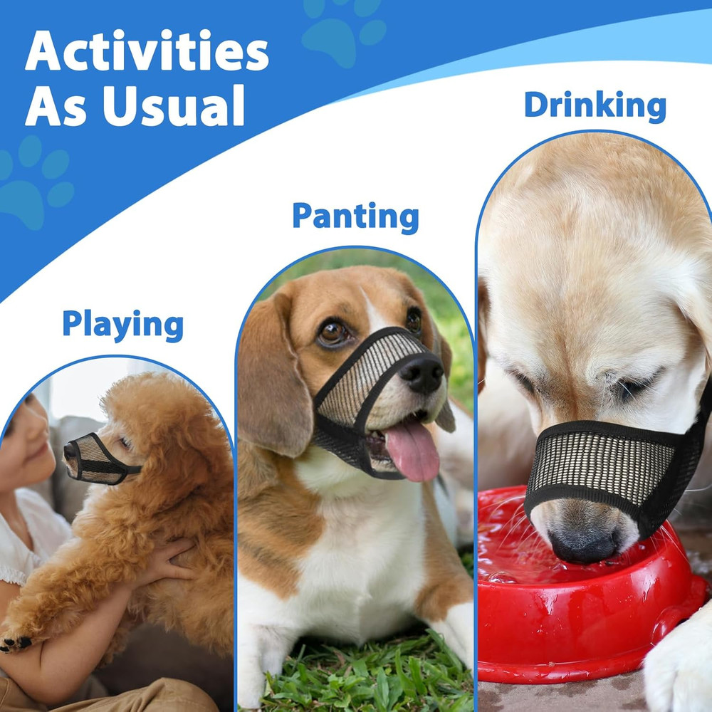 Dog Muzzle Suits for Small Medium Large Dogs, Mesh Muzzle anti Biting Chewing, B