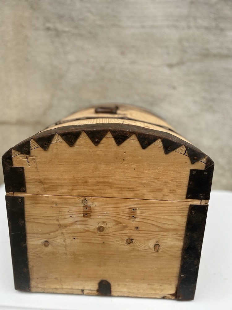 Antique Pine Dome Trunk Chest