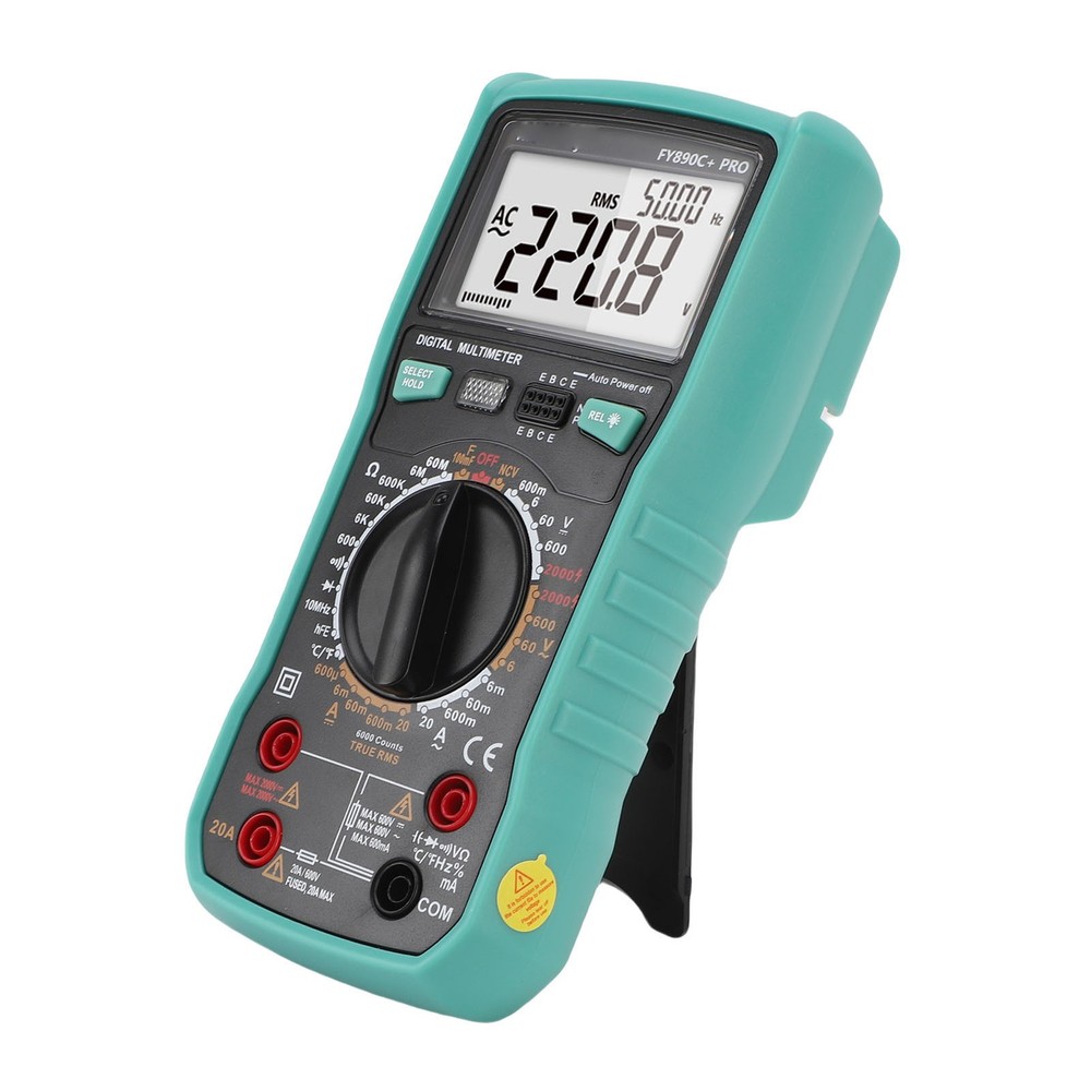 Digital Multimeter 6000 Counts Tester 2000V Voltage Current Capacitance Testing