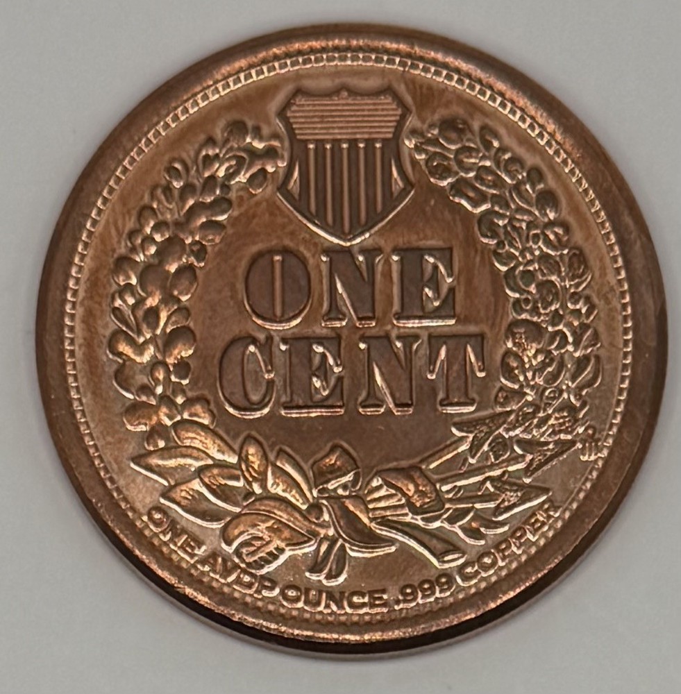 Indian Head Cent Copper Round 1 oz .999 fine Copper.