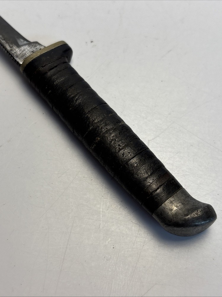Case Fixed Blade Knife Stacked Leather Handle 6” USA
