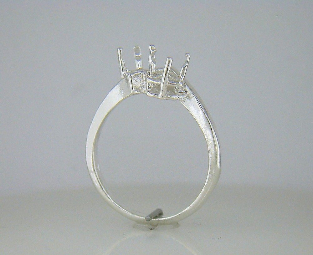 6 mm Double Trillion Ring Setting Sterling Silver