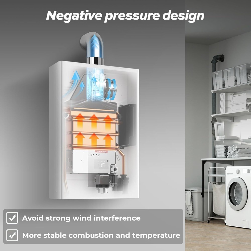 【90% NEW】Tankless Water Heater Propane Indoor Instant Hot 5.1GPM 120000 BTU