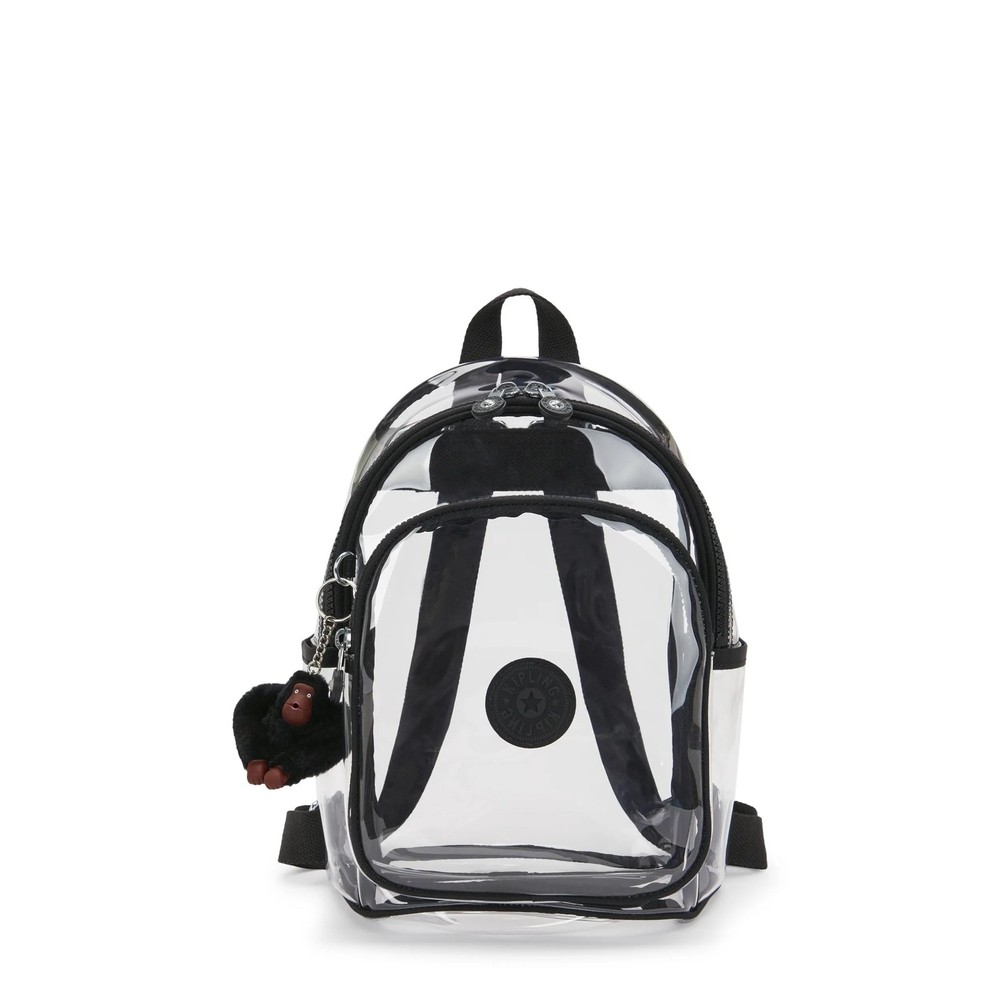 Kipling Jacinta Clear Backpack Jet Black Fun