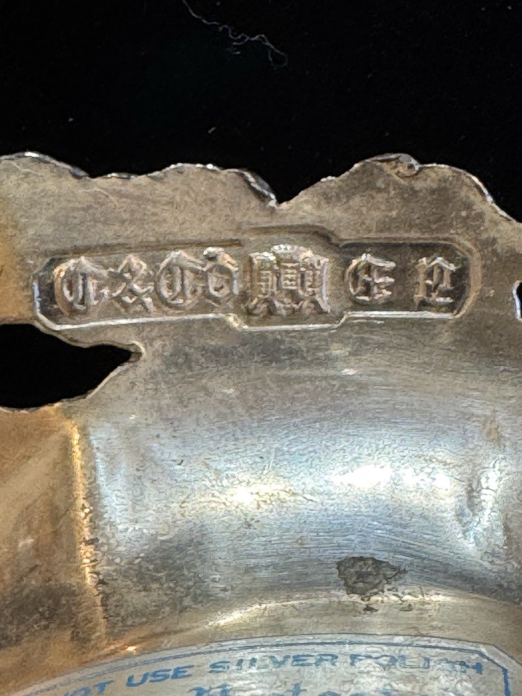 VTG Silver Wine Bottle Coaster Hallmarked Regency Design Grapevine Barware 1890